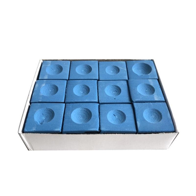 12Pcs Snooker Billiard Chalk Pool Cue Tip Square Powder Billiard Cue Tip Chalk Indoor Sport Snooker Accessories