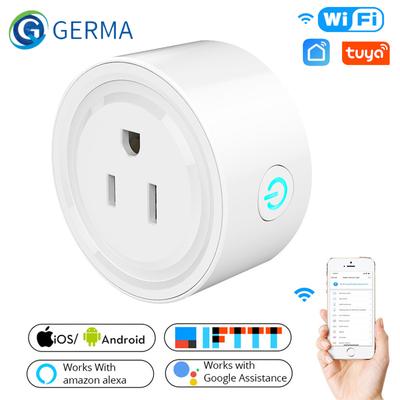 Priză Wifi inteligentă Germa Us 10a Mufă de alimentare Telecomanda aplicației mobile Tuya Funcționează cu Alexa Google Home pentru viață inteligentă