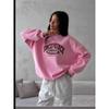 Women's Chic Retro Printed Sweatshirt - Autumn/Winter Thickened Round Neck Outerwear