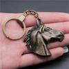 Elephant Horse Animal Duo Pendant Antique Bronze Metal Keychain with 30mm Ring for Students Hot Sale