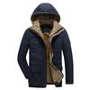 Men's  Winter Fleece Padded Jacket, Thick Warm Windproof Outdoor Casual Plus Size Cotton Coat