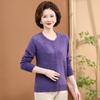 Thin Chinese women's outer shirt middle-aged and elderly women's spring and autumn knitted sweater cardigan mother jacket long-sleeved top