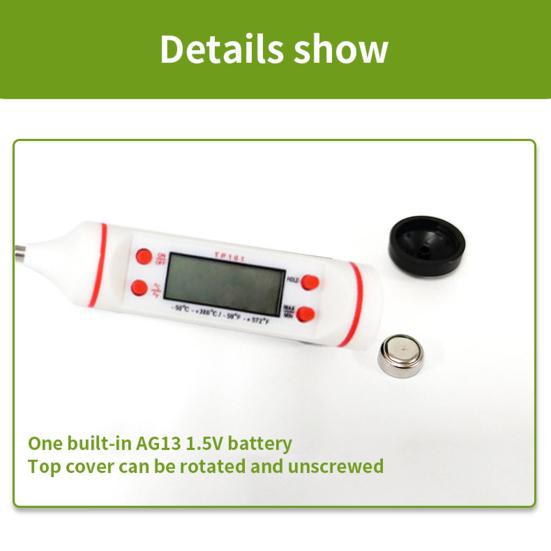 Ölthermometer, empfindliches, präzises LCD-Display, Edelstahlsonde, Fleischtemperaturmessgerät für Zuhause