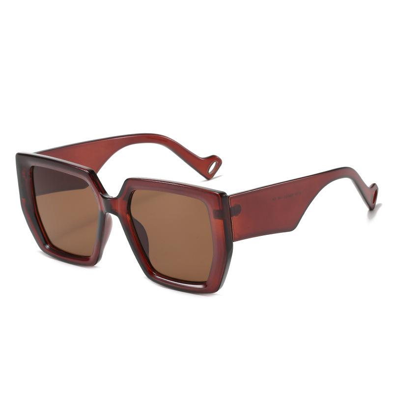 New square thick frame jelly color large frame round face Internet celebrity sunglasses UV protection personalized outdoor sunglasses