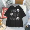 Gothic Women's T-Shirt Skeleton Print Grunge Aesthetic Goth T Shirt Dark Edgy Fashion Streetwear Graphic Tee Unisex Couple Tops
