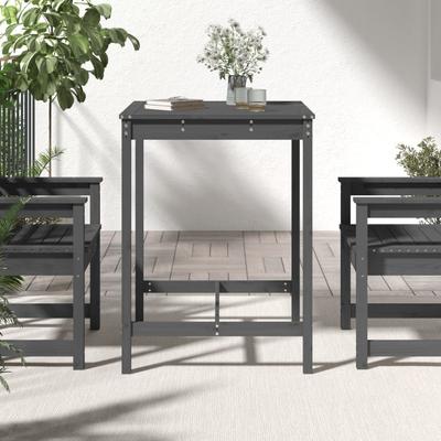 Garden Table Gray 82.5x82.5x110 Cm Solid Pine Wood