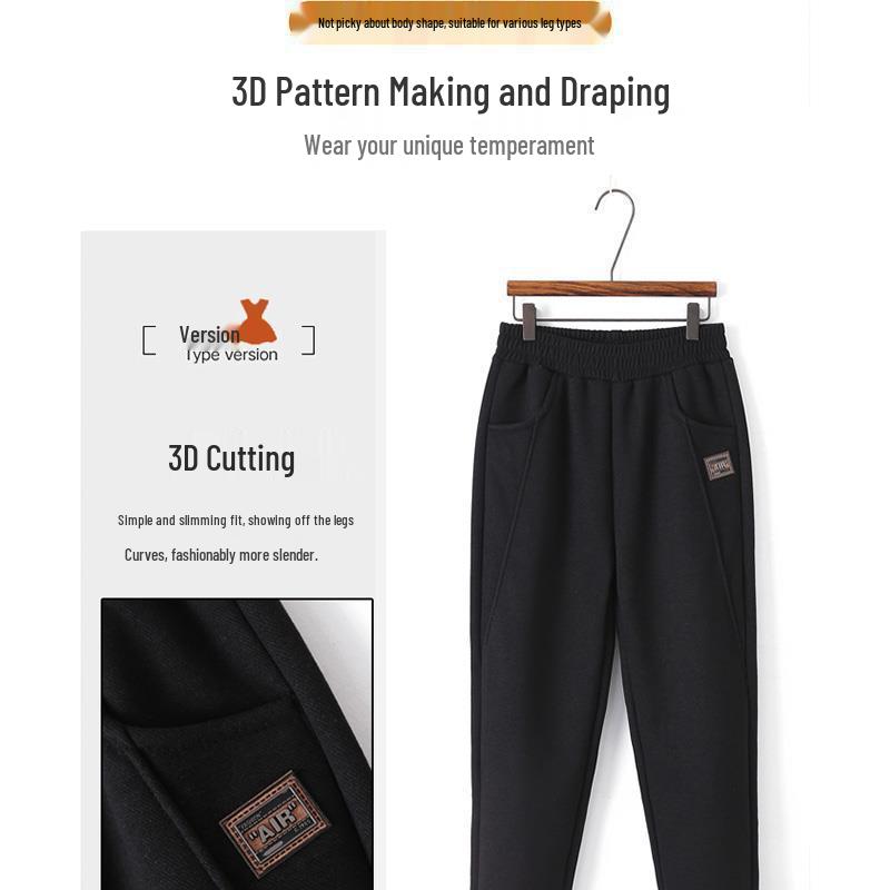 Mom's Thick Fleece Wool Pants for Winter & Middle-Aged Comfort