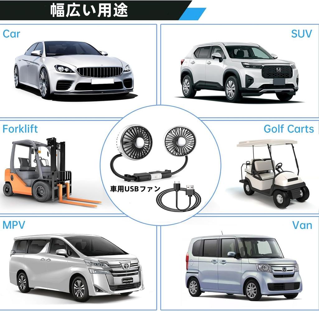 (Individual Switch Specifications) Car Fan, USB Fan, Double-Headed Car Fan, Rear Seat Usage, Fan