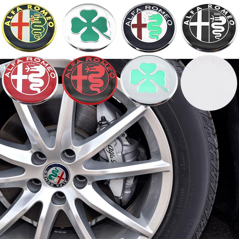 EHJPY1 4pcs 56mm 60mm 65mm alfa romeo 3D Car emblem Wheel Center Hub auto Rim refit dust-proof badge covers sticker styling accessories