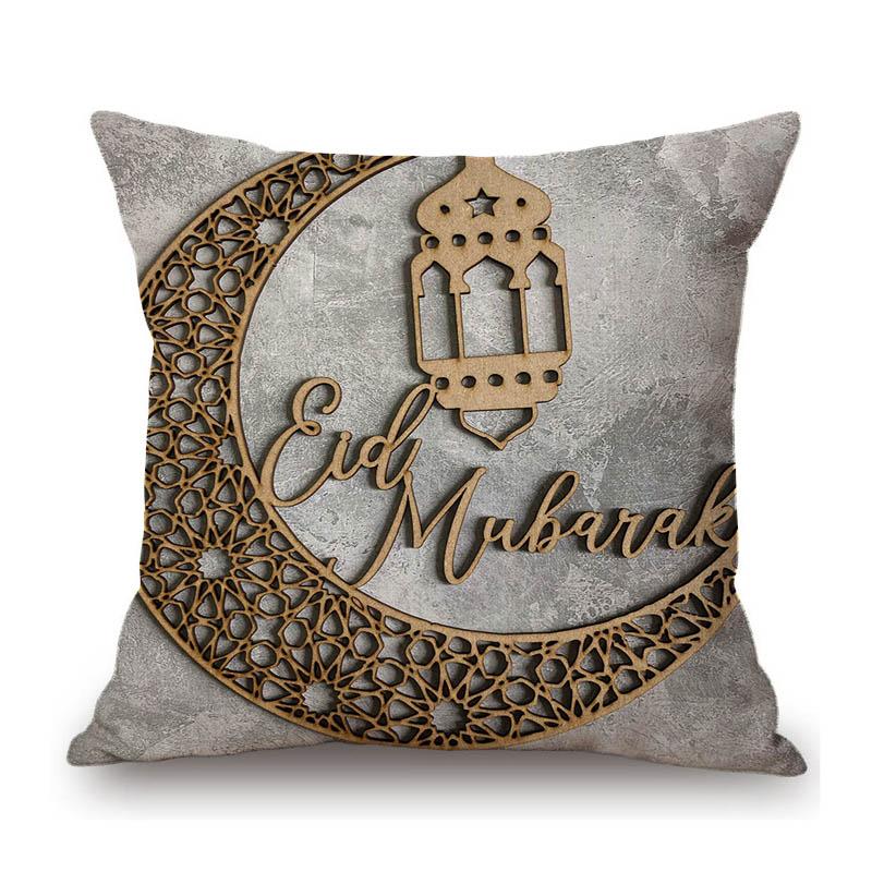 Moslem Home Decoration Eid Mubarak Ramadan Festival Mosuqe Doctrine Calligraphy Art Sofa Pillow Case Linen Cushion Cover