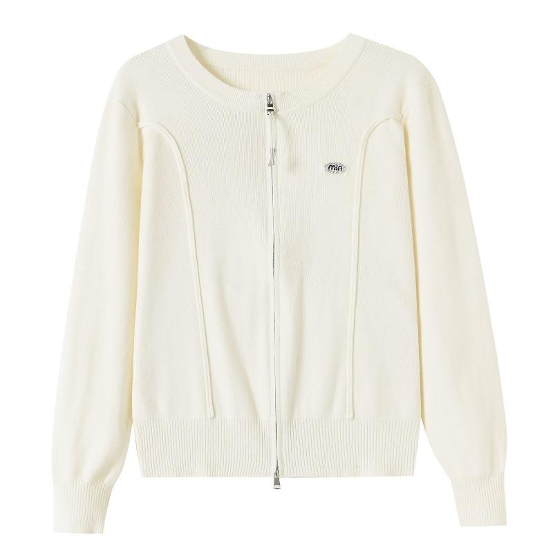 Soft Waxy Knitted Cardigan Women's Solid Color Casual Style Jacket Spring Sweater Versatile Top