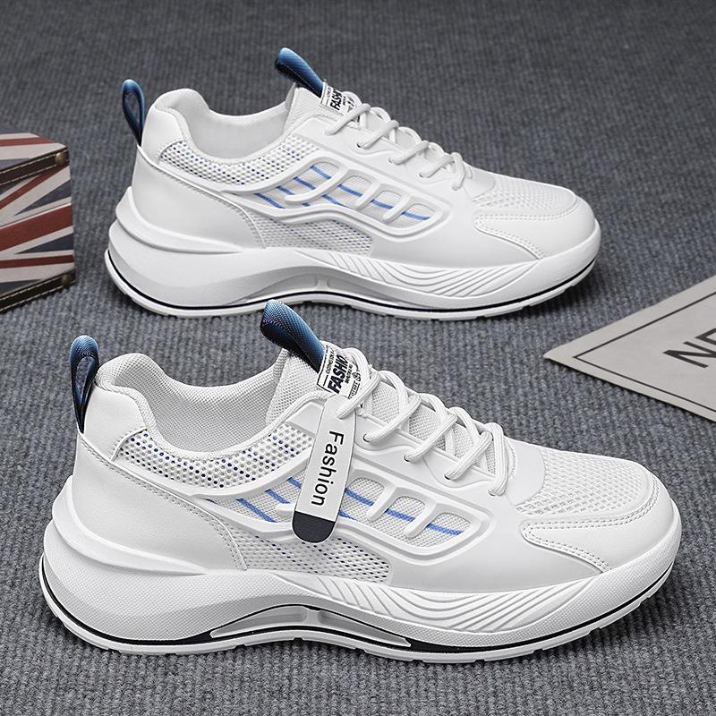Men's Shoes Summer New Breathable Mesh White Shoes Men's Trend Versatile Platform Sports Shoes Casual Trendy Shoes