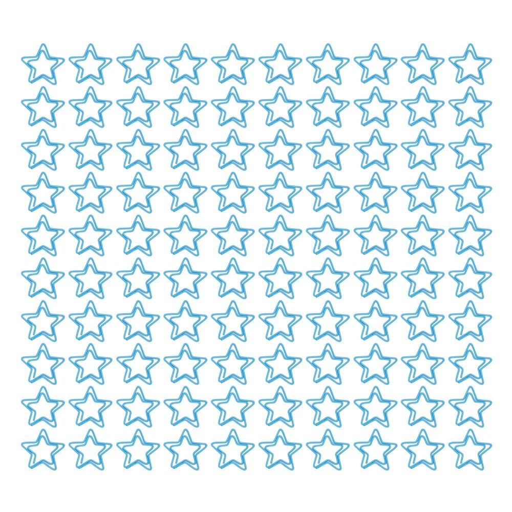 

100Pcs 3*3cm Star Shape Paper Clips Blue Office Paper Clips Blue Paper Clips File Organization 100Pcs