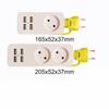 1/2-uttag med 4 USB-portar Professionellt uttag Strömadapter Laddare 1,5 m kabel för EU-kontakt