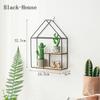 1 Pezzo Nero/Oro Scaffale da Parete Nordico Rastrelliera Portaoggetti in Metallo Ferro Multiforme Fai da Te Decorazione per la Casa Combinazione Multifunzionale Conveniente