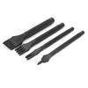 4 Pcs Prong Chisel Kit Leather Craft DIY Tool Black Electroplating Leather Craft Chisel