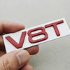 3D Metal Car Sticker Fender Side Badge Logo V6T V8T Rear Trunk Emblem Decals For Audi S4 S5 S7 A6 SQ7 SQ5 Q8 S8 Auto Accessories