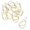 100 små gyllene rostfria vatten droppformade klämmor gem för post-it-lappar foton 15 x 25 mm guld