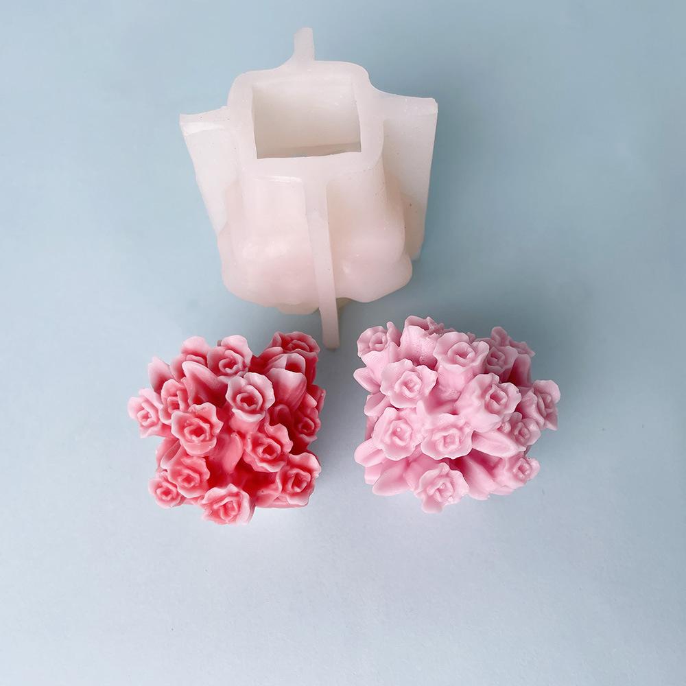 3D Tulip Flower Pot Shape Silicone Mold DIY Rose Bouquet Candle Soap Plaster Crafts Resin Mold Manual Art Making Tools