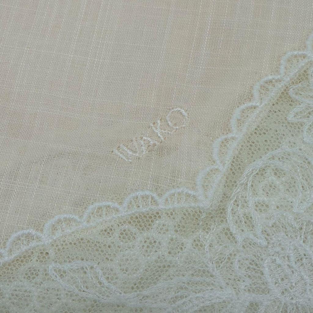 Used Unused WAKO Lace Handkerchief Ginza Wako Floral Lace Handkerchief