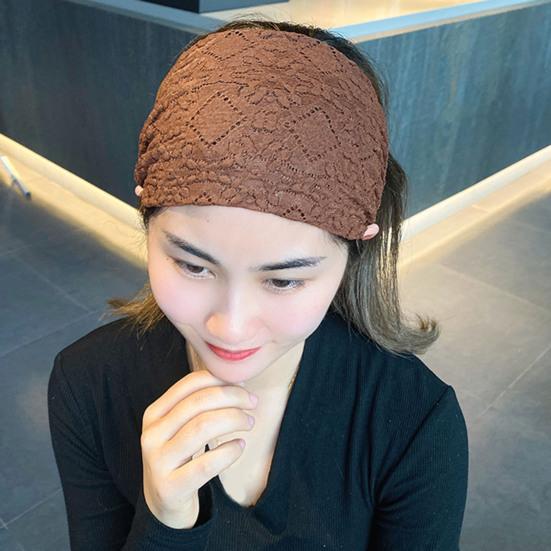 Breites Stirnband, einfarbig, schweißabsorbierender Kopfschmuck, hochelastisch, breiter Kopfwickel, Haarschmuck