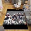New England Patriots Players Flannel Printed Carpet, Home Sofa Decoration for Living Room & Bedroom, Non‑Slip Play Flannel Floor Mat for Game Room