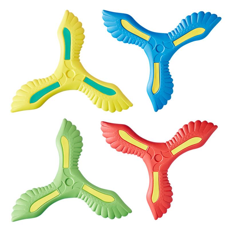 Boomerang Kids Toys Outdoor Vacation Sports Stress Easing Toys Clover Boomerang Game Parents-Children Interactive Holiday Gifts
