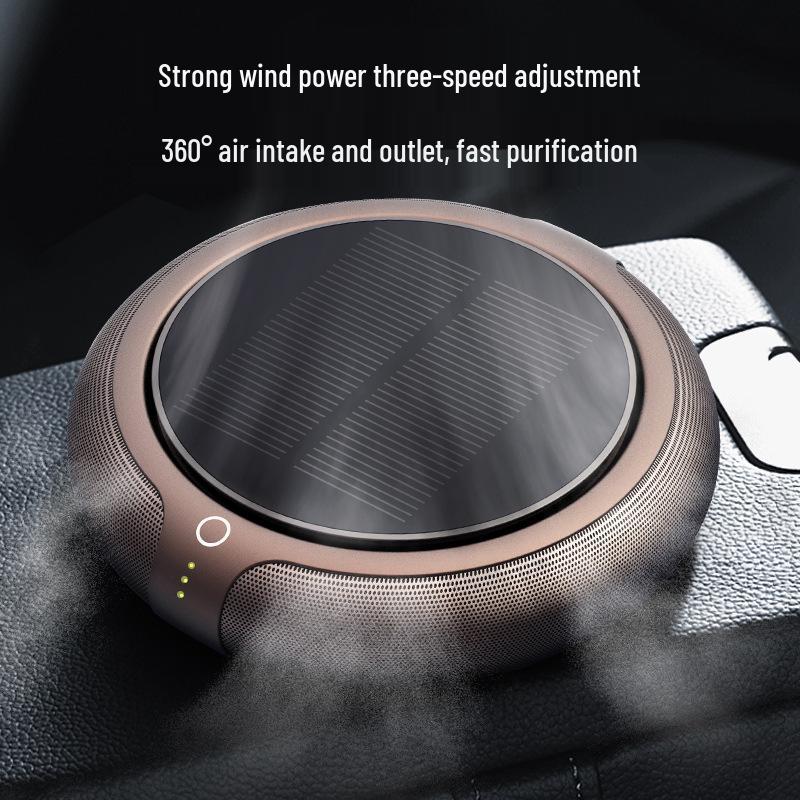 Solar Car Air Purifier & Aroma Diffuser: Eliminates Formaldehyde & Odors, Customizable with Laser Silk Screen Logo.