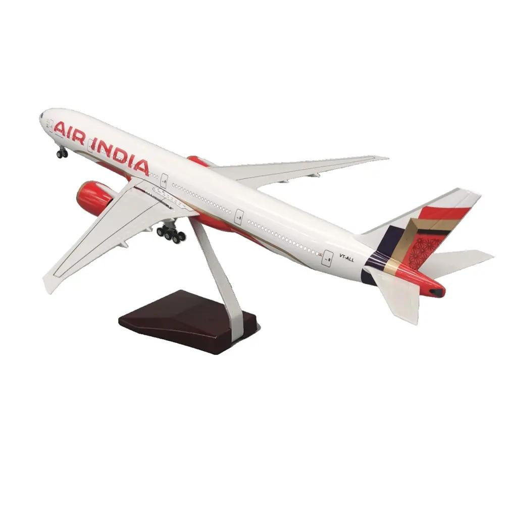 Aircraft model 47cm B777 Air India miniature airplane resin toy planes for kids Replica Collected