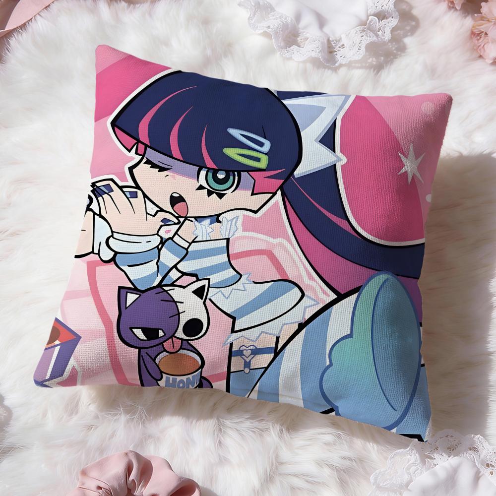 P-panty and Stockings Cushion Cover Premium Comfort Reversible Pillow Cove -Two In One Design for Any Room & Car Interior