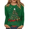 Women's Loose Comfortable Casual Fashion V-Neck Christmas Print Long Sleeve Hoodie
