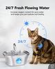 CE 3.2L 108oz Stainless Steel Boat Type Water Fountain with Level Window USB Dog Pet Dispenser