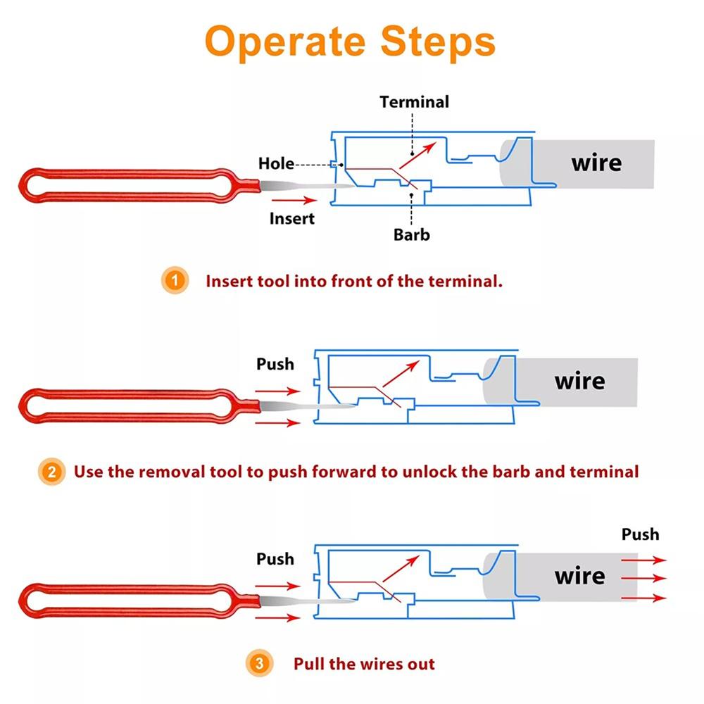 41Pcs Pin Ejector Wire Extractor Connector Puller Car Terminal Removal Tool Kits