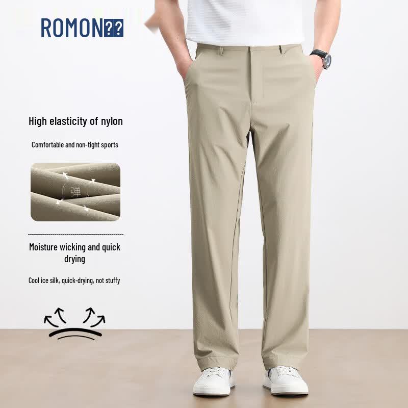 ROMON Men s Anti-UV Cooling Stretch Slim Casual Pants 35