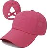 Womens Crisscross Ponytail Baseball Cap Adjustable High Messy Bun Ponycap Quick Drying Hat