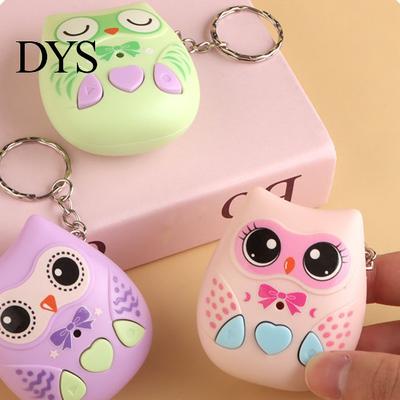 Cute Owl Keychain Voice Recorder Keychain, Mini Music Box Pendant with Recording Function, Safe Abs Rubber Animal Key Ring for Backpack, Gift
