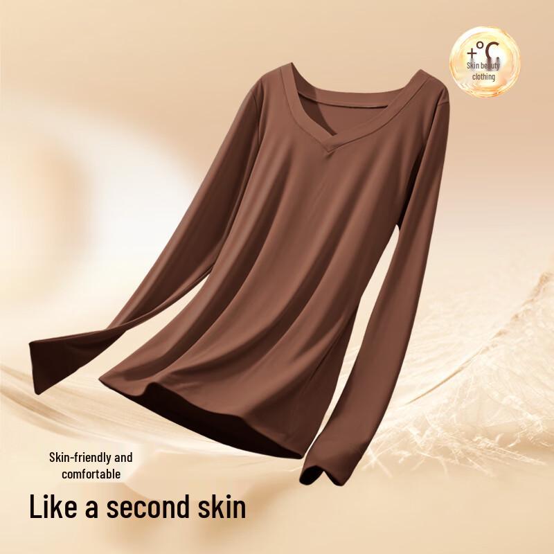 Gujin Women's V-Neck Antibacterial Thermal Base Layer Top
