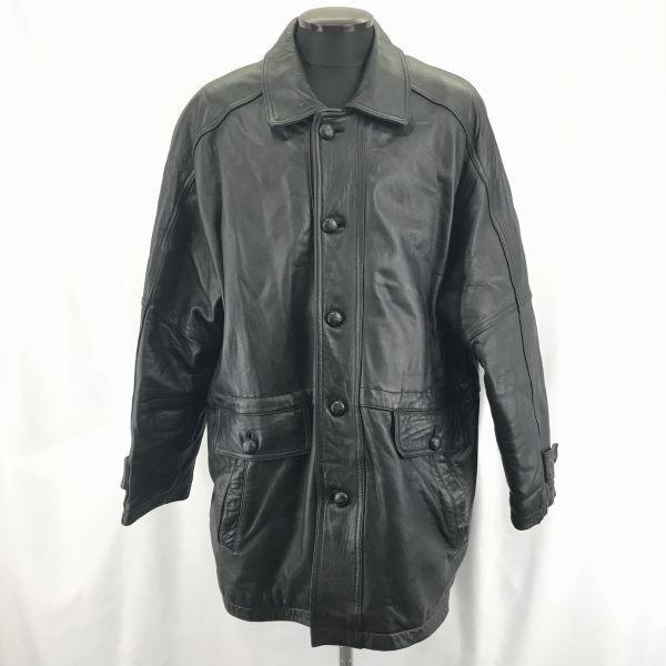 

WDOPIO Genuine Lamb Leather Padded Coat Outerwear/Men’s LL/Black/Cloth Buttons, Waist Drawstring(USED)