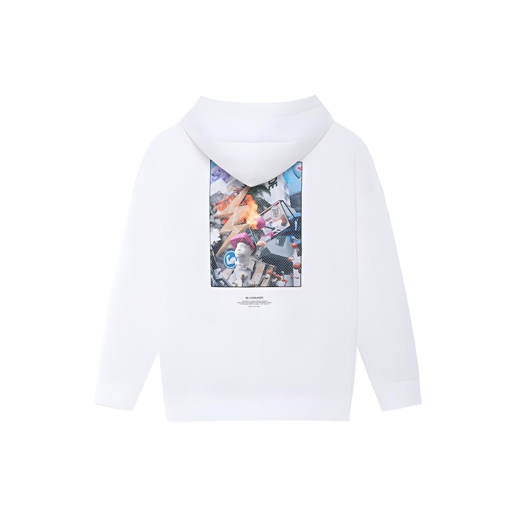 Li Ning Sweatshirts Unisex White Hooded Moderate Regular AWDSE73-2