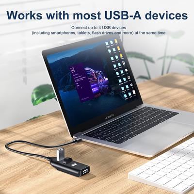 4portový vysokorychlostní USB hub s kabelem Mini USB rozbočovač USB 2.0 hub Přenosný adaptér Univerzální pro notebook
