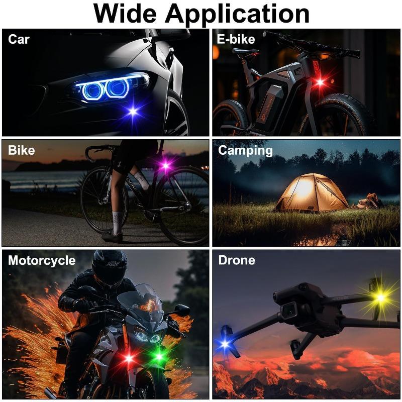 Car Motorcycle Bike Aircraft Warning Anti-collision Flashing Lamp 8 Colors USB Rechargeable Wireless Remote LED Strobe Light