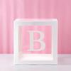 Clear Balloon Box with 26 White Letters for Birthday Party and Baby's First Birthday Decoration