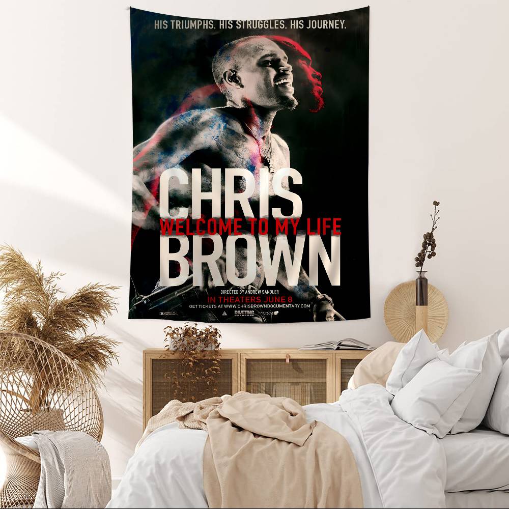 Chris Brown Different Styles Classic Movie Hanging Bohemian Tapestry Bohemian Wall Tapestries Mandala Kawaii Room Decor