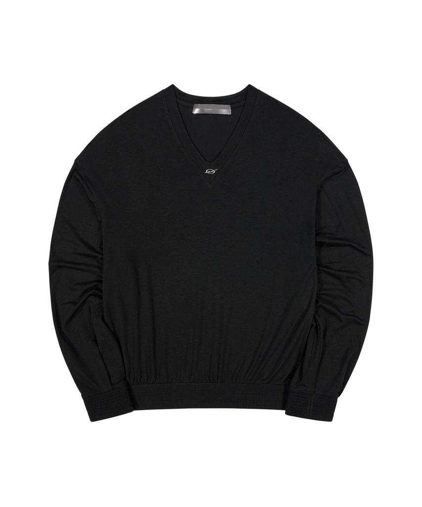 51Peosenteu V Neck Banding Longsleeve - Black