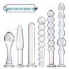 Six-Piece Glass Butt Plug & Beads Set: Two-Way Anal Dilator Adult Sex Toys