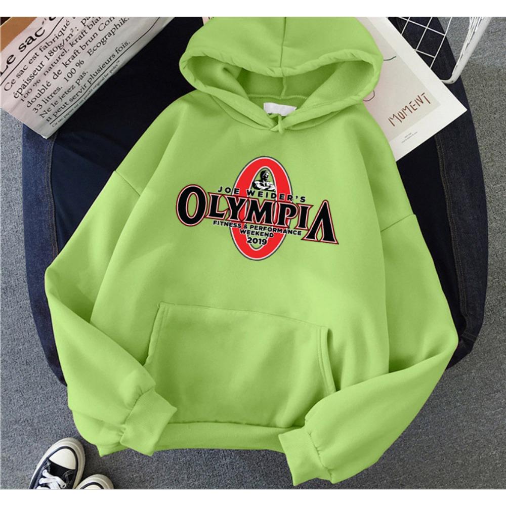 OLYMPIA Bedruckte Fitnessstudios Harajuku Lustiger Damen-Hoodie Kleidung Herren Damenmode Hoodies Übergroßes Sport-Sweatshirt Kapuzenpullover Unisex