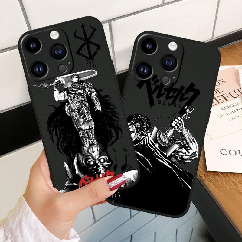 Berserk Tegneserier Anime For Apple iPhone 15 14 13 12 Mini 11 XS XR X 8 7 Pro Max Plus Myk Silikon Svart Telefondeksel