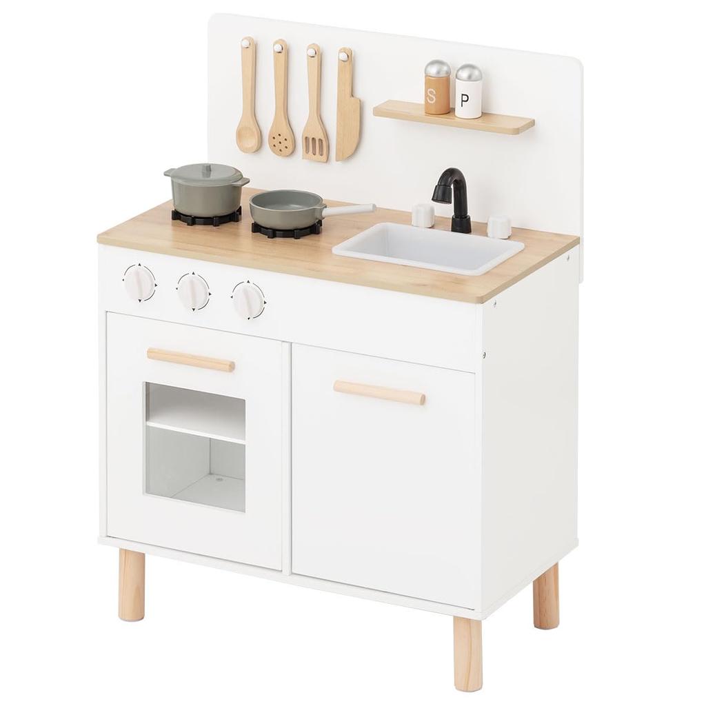 Bon Furniture Play Cooking Utensils Educational Play Mini Toy Gift for Natural Kitchen, Wooden, Included, Toy, Set, Kitchen, Kitchen, Copycat,