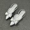 Fashion 2025 Sandals Flat Summer Shoes Woman New Without Fashion Comfort Silver Outside Pointed Girls Closed Retro Casual Scandals Toe