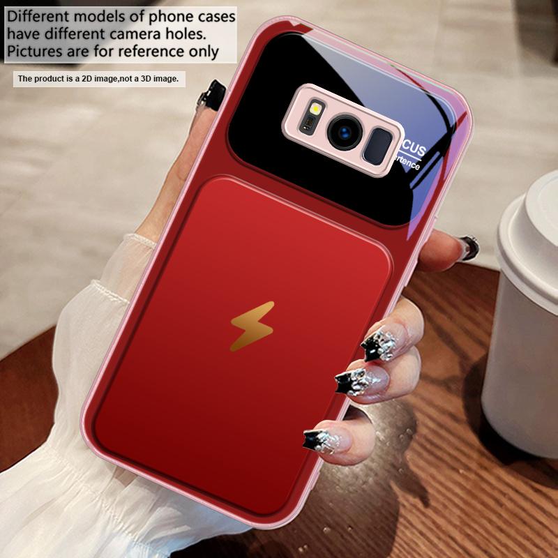 Gray background lightning For Samsung S25 S25 Edge S25Ultra S8 9 S10 20 U ltra S21 Pro 22 Plus S23 FE S24 Ultra Glass Phone Case